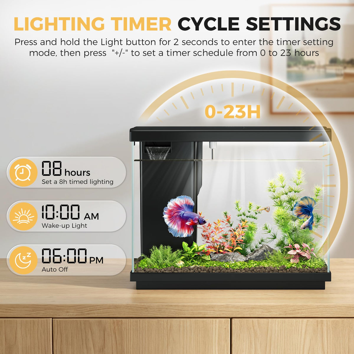 2.2 Gallon Small Black Fish Tank O6969