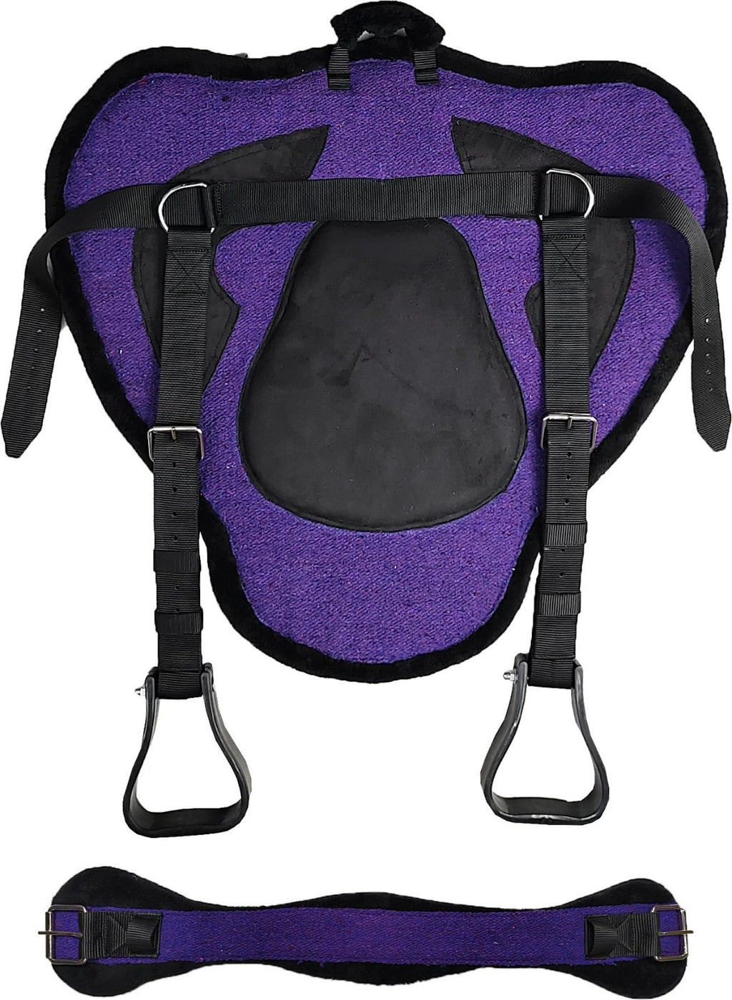 Suede Bareback Pad with Girth & Stirrups D4530