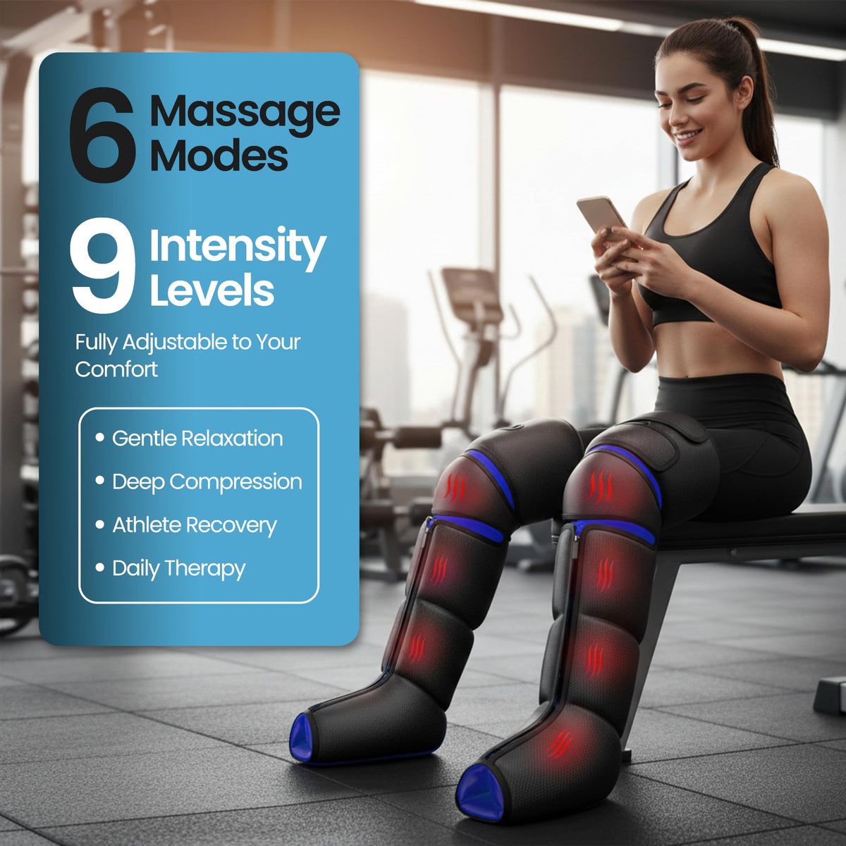 Air Compression Leg Massager with Heat E169