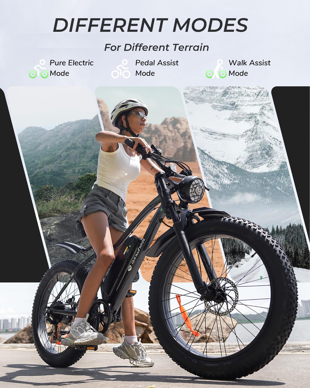 1000W Peak Motor 70 Miles Fat Tire Electric Bike V936