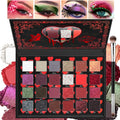 Dark Red Black Burgundy Gray Eyeshadow Palette T5551
