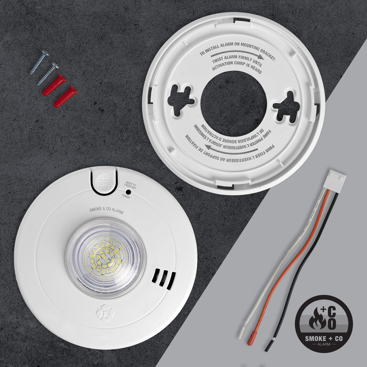 Hardwire Combination Smoke & Carbon Monoxide Alarm with LED Strobe S3456