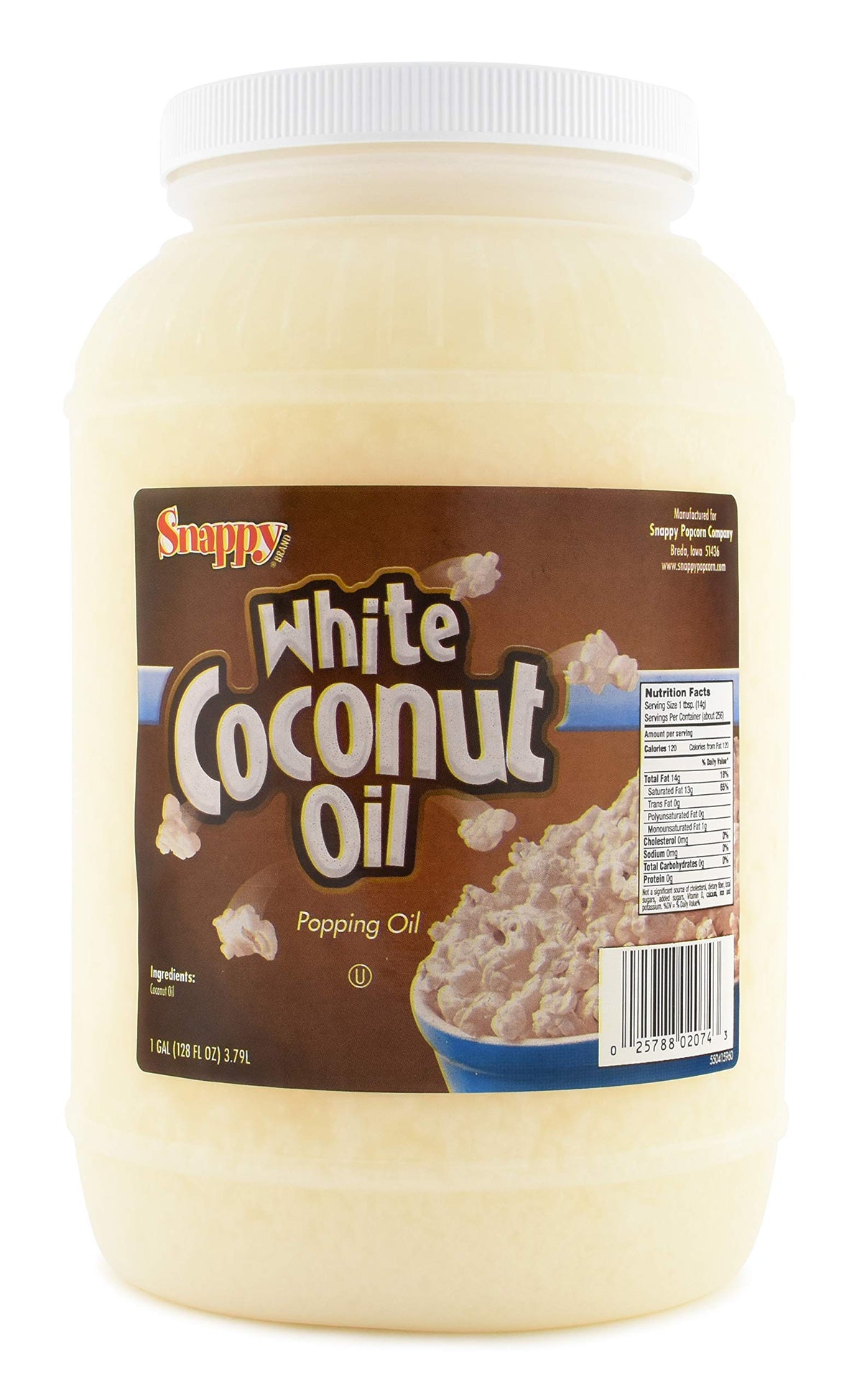Pure White Coconut Popcorn Oil 1 Gallon E227