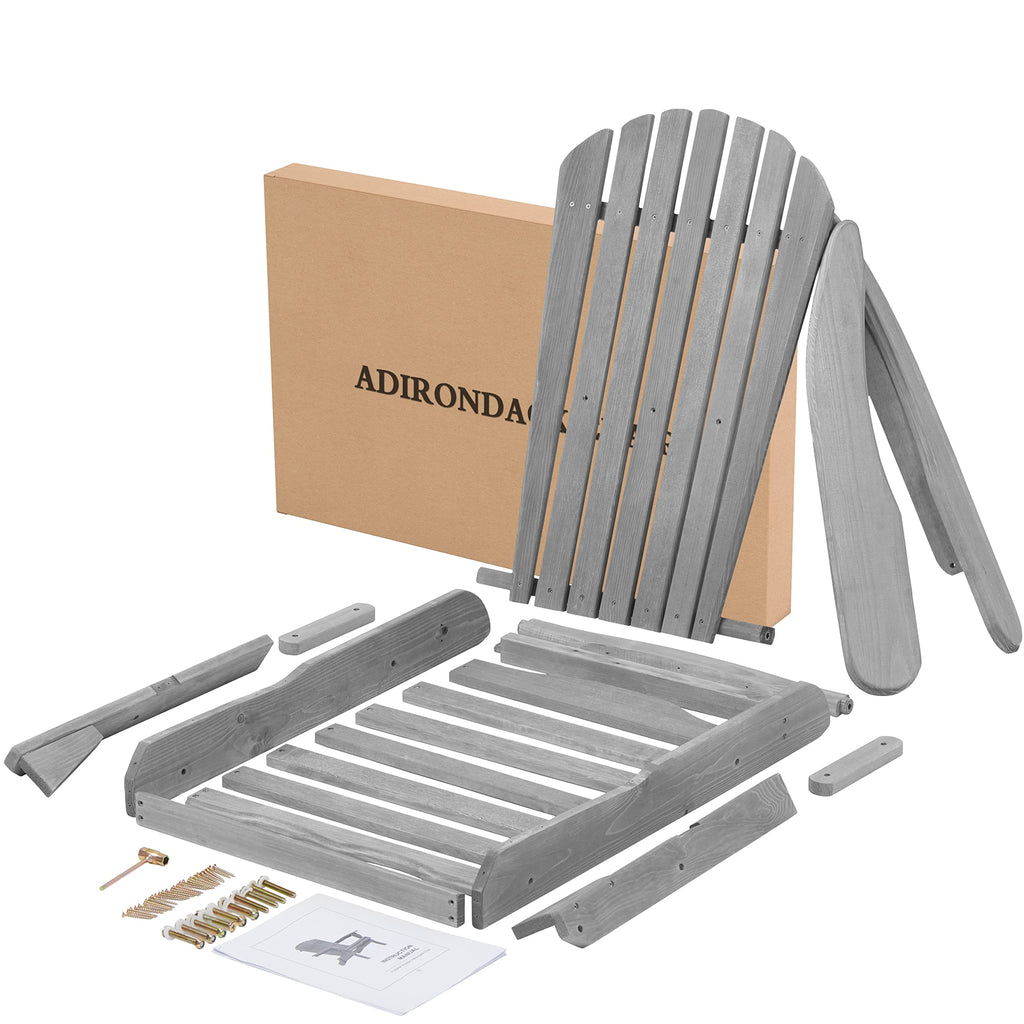 Solid Cedar Wood Adirondack Chairs Set of 2 J64714