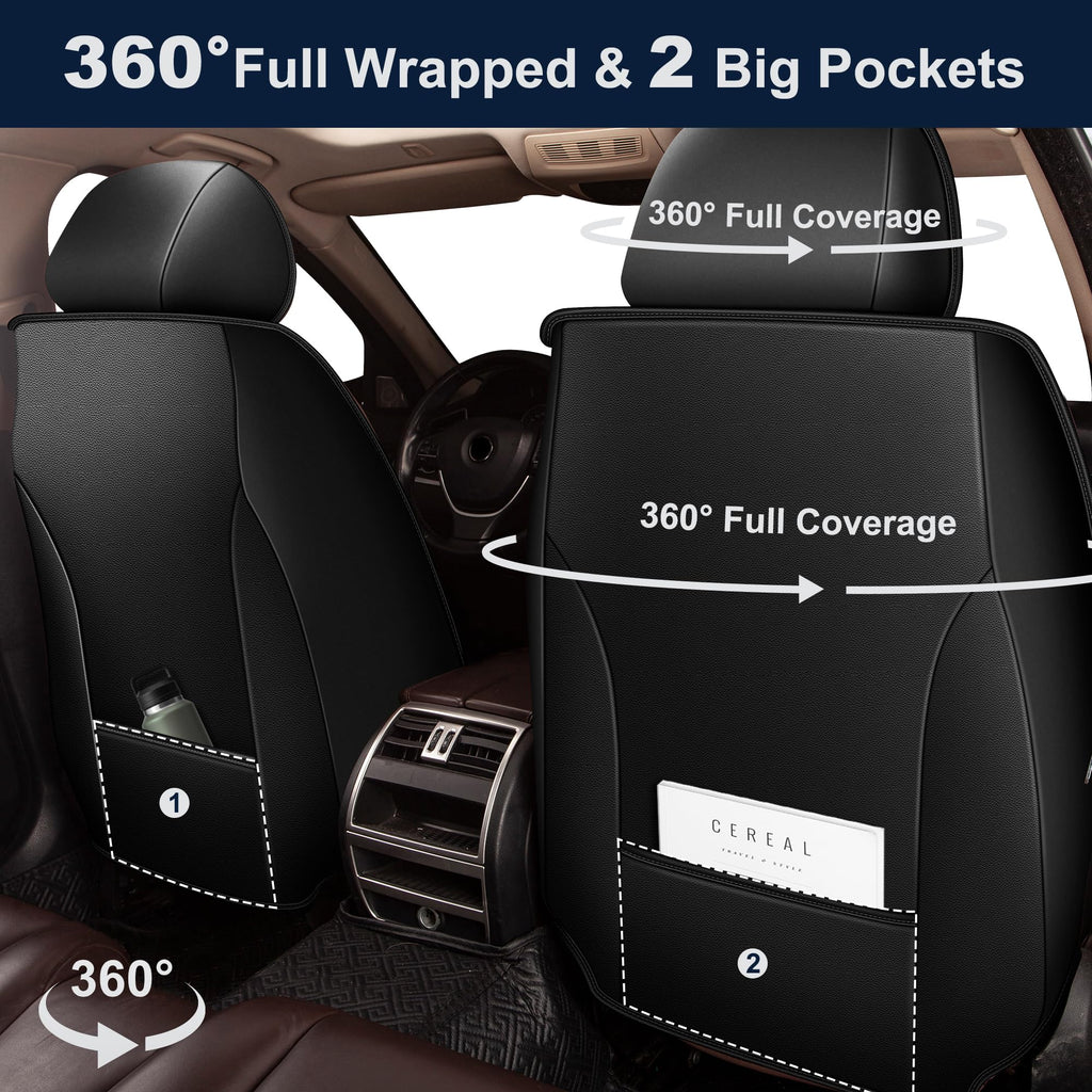Leather Full Set 5 Seats Seat Covers J2697