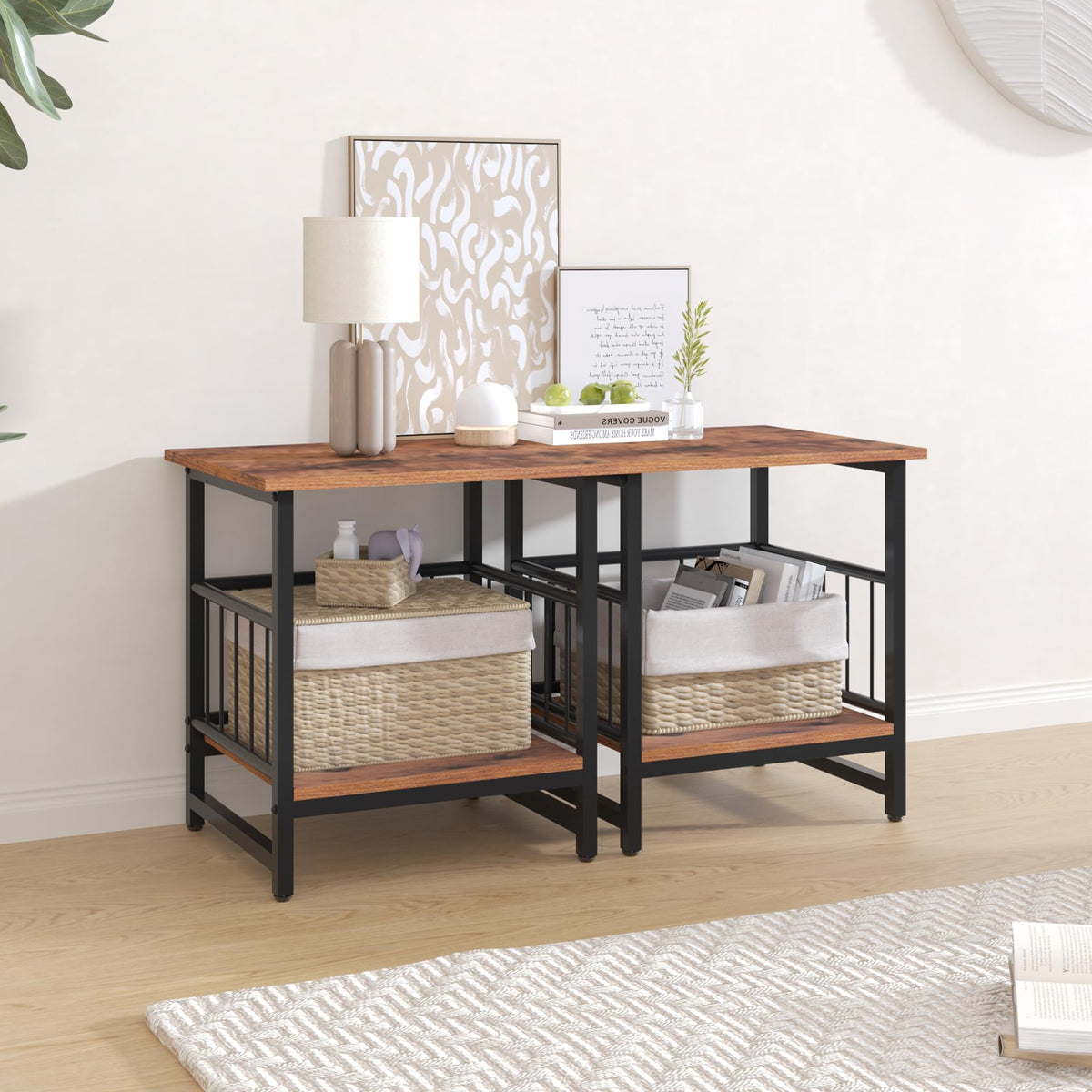 18” Square Side Table with Open Storage Shelf M92096
