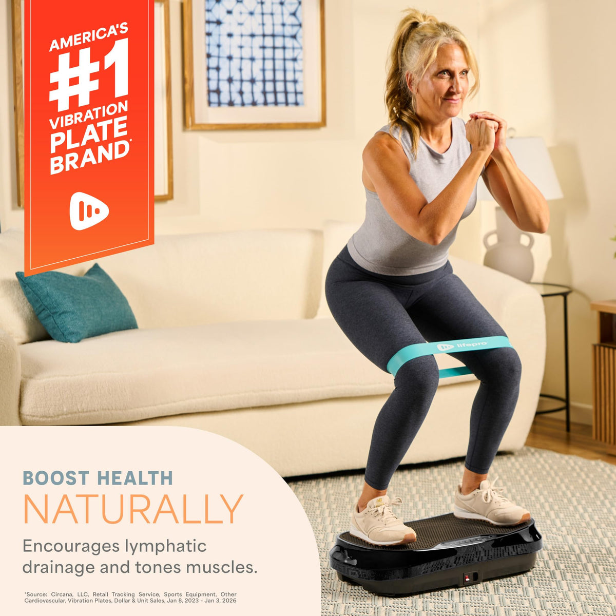 Mini Vibration Plate Exercise Machine with Resistance Bands I393