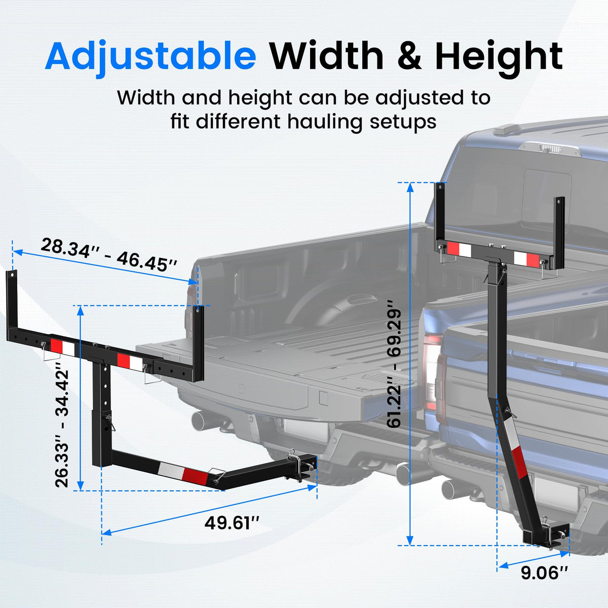 Truck Bed Extender Hitch Mount with Flag L54046