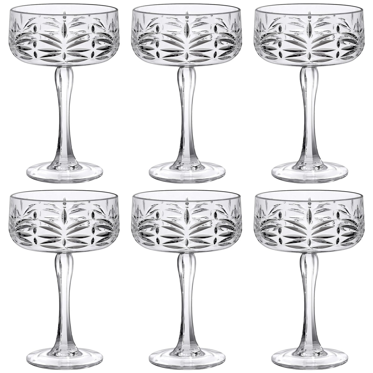 12-Ounce Plastic Coupe Glasses Set of 6 I945209