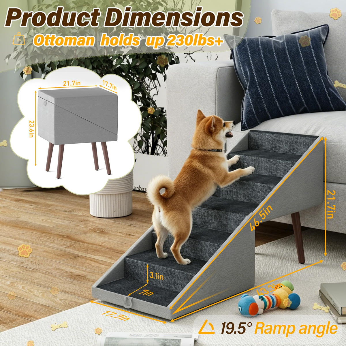 Ottoman Dog Stairs A557