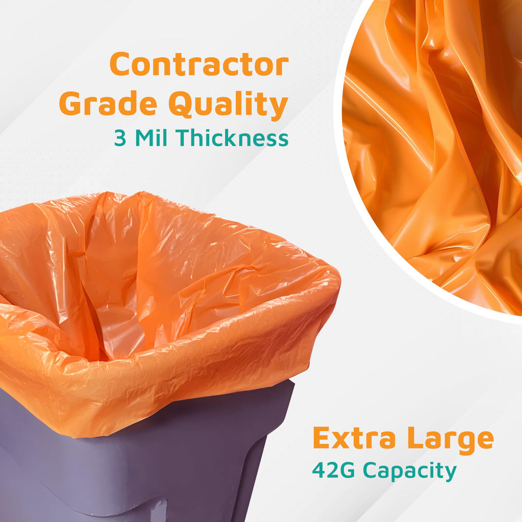 42-Gallon Heavy Duty Orange Contractor Bags 50-Count U898