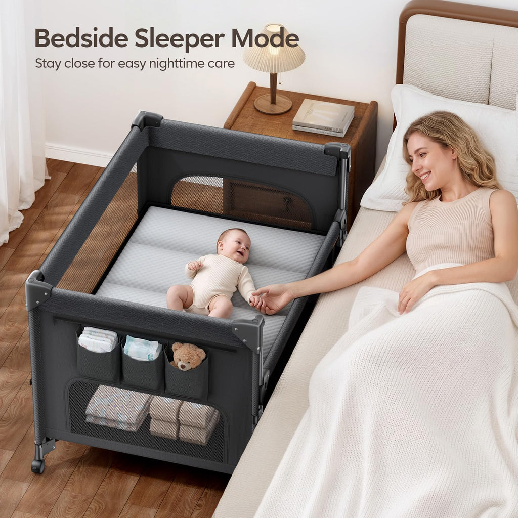 5-in-1 Baby Bassinet Bedside Crib with Changing Table X3799