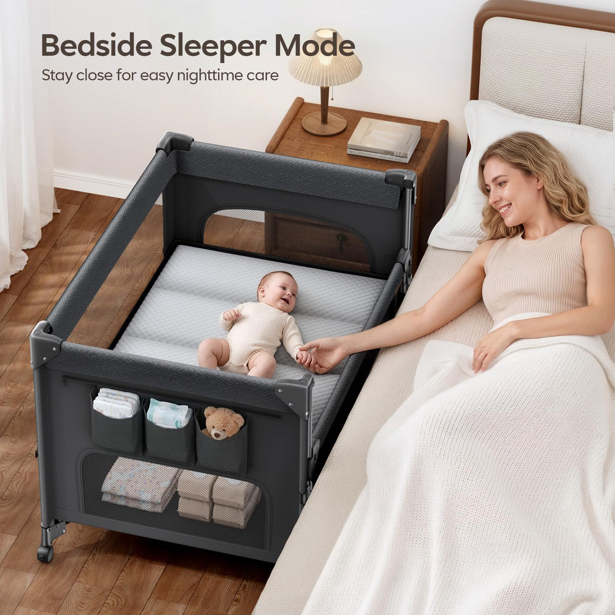 5-in-1 Baby Bassinet Bedside Crib with Changing Table X3799