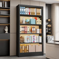 Black 5-Tier Metal Bookcase with Adjustable Shelves A3240