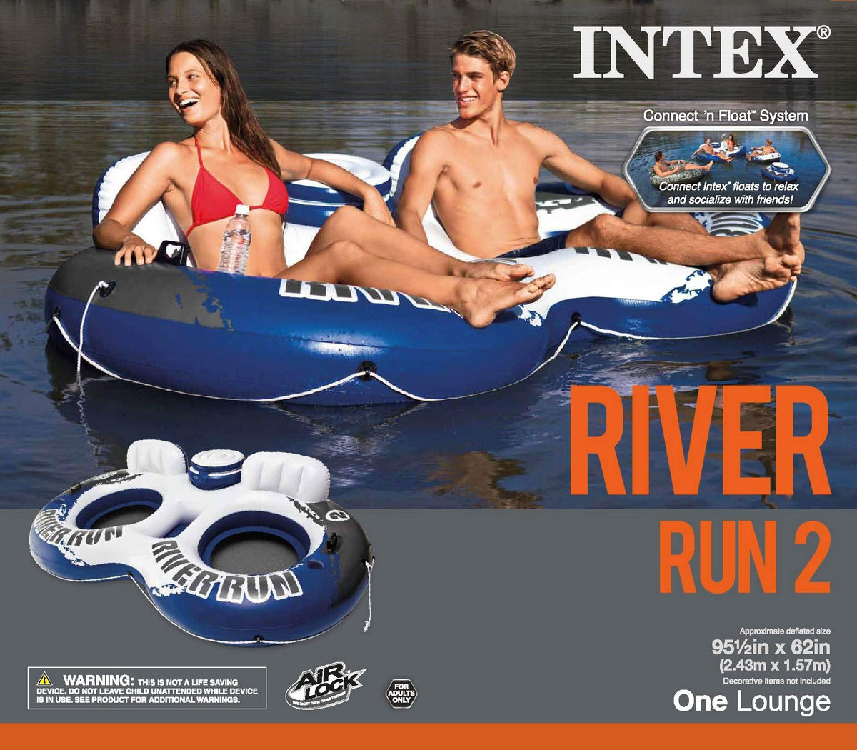 Inflatable 2-Person Floating Lake Lounge, 2-Pack Y39186
