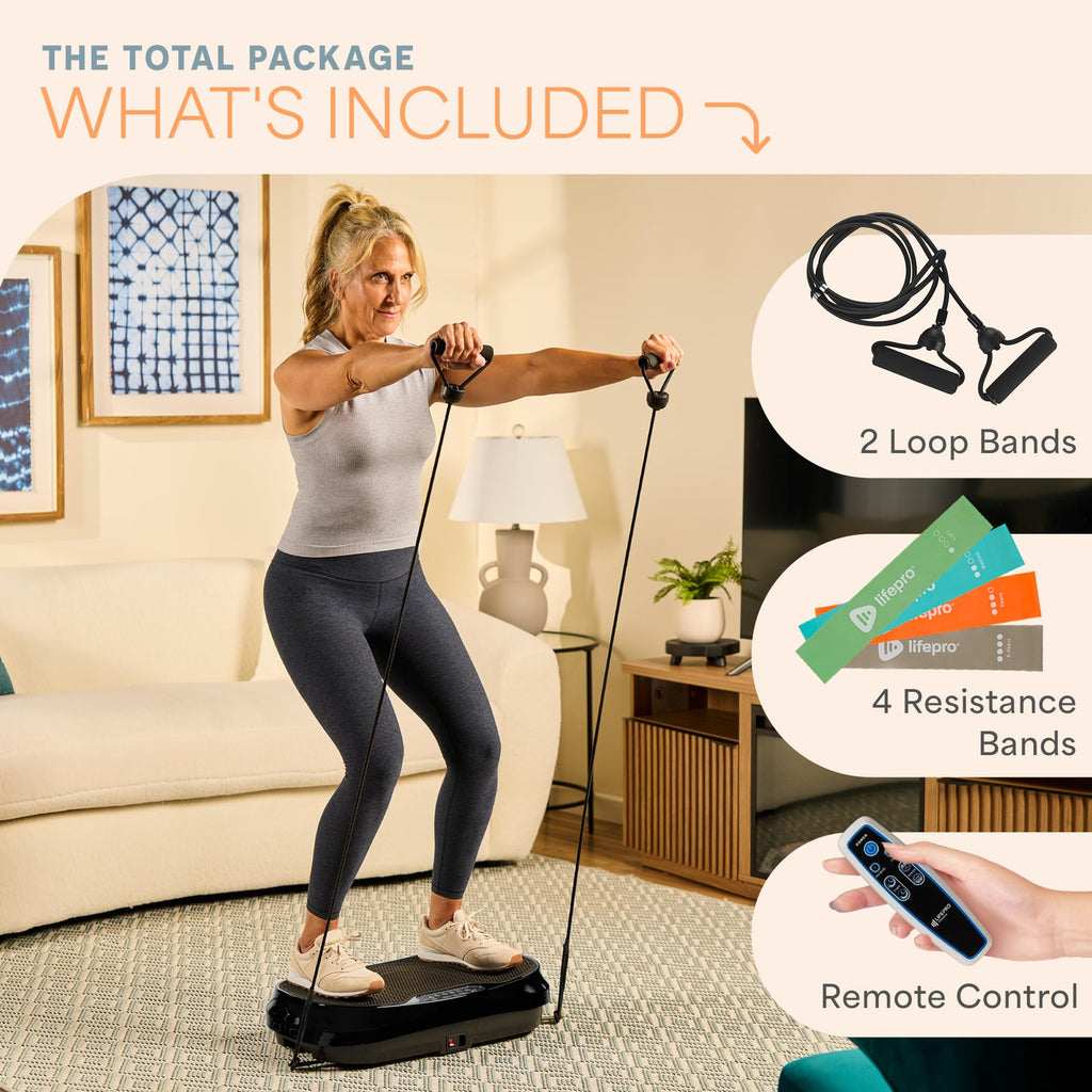 Mini Vibration Plate Exercise Machine with Resistance Bands I393