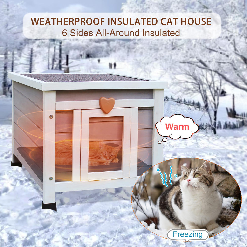 Insulated Outdoor Cat House with Liner B377