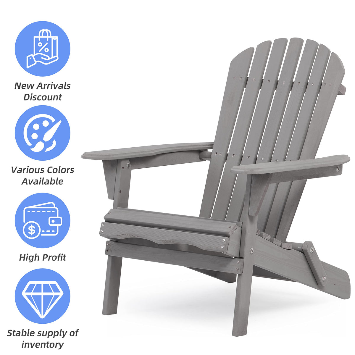 Solid Cedar Wood Adirondack Chairs Set of 2 J64714