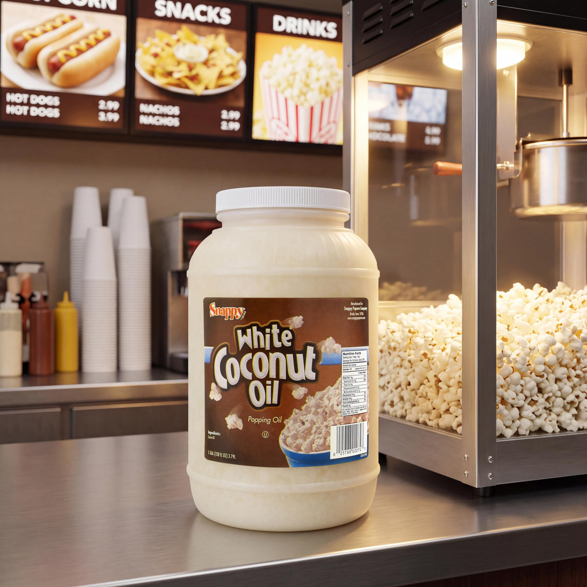 Pure White Coconut Popcorn Oil 1 Gallon E227