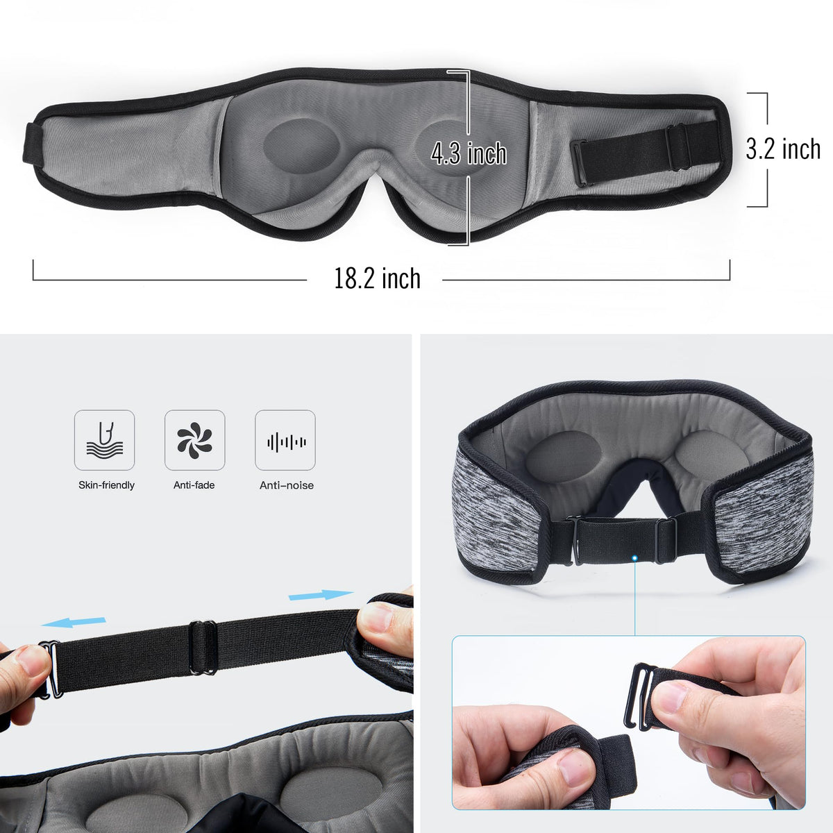 3D Sleep Mask with Bluetooth Headphones E512