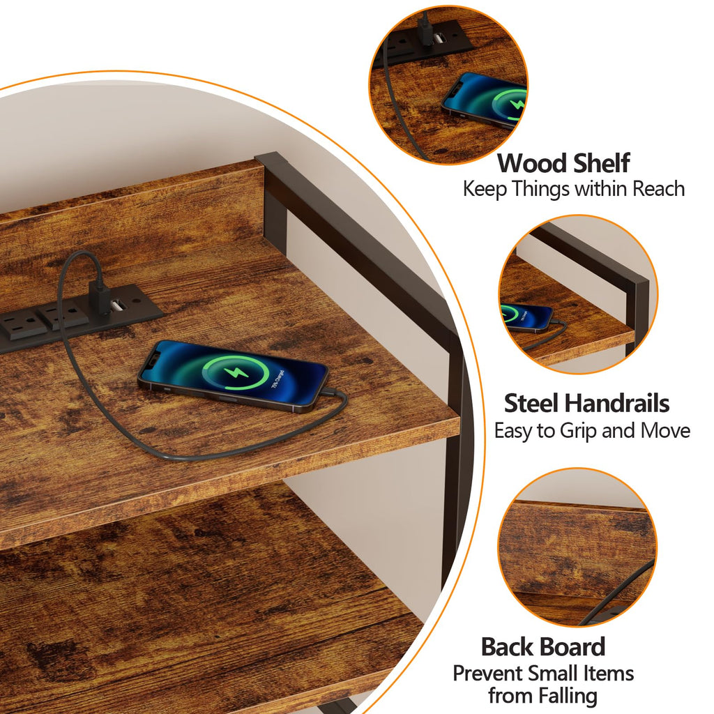 4 Drawer Night Stand with Charging Station W16731