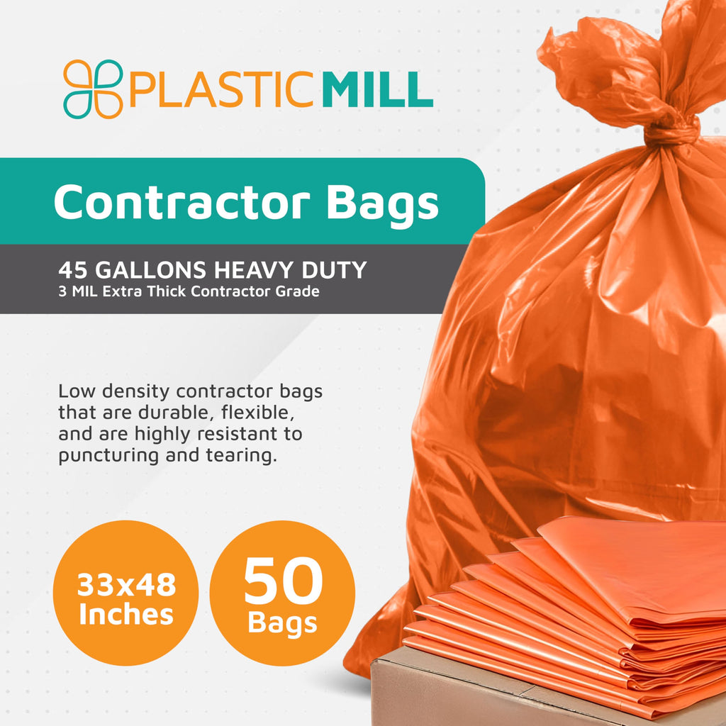 42-Gallon Heavy Duty Orange Contractor Bags 50-Count U898