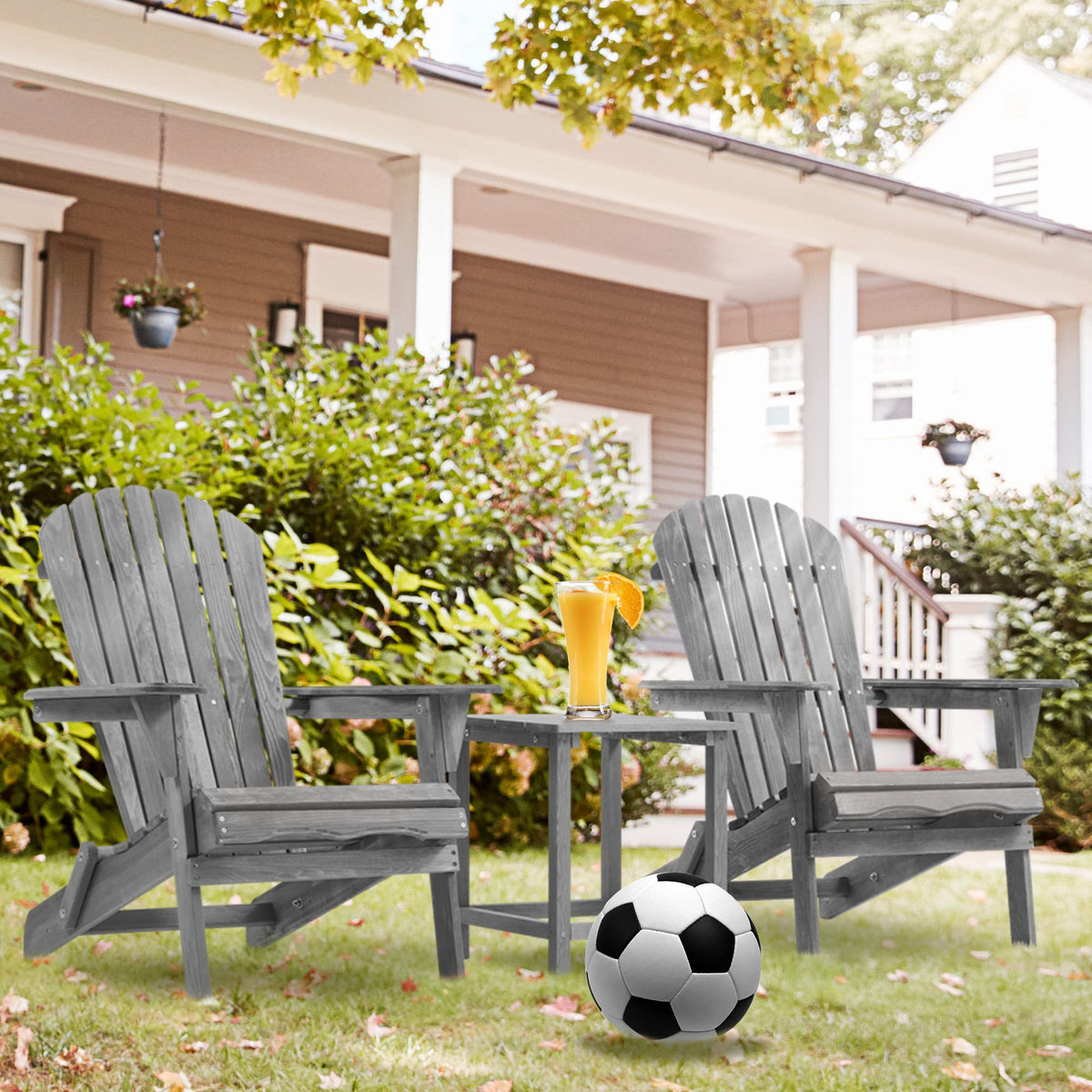 Solid Cedar Wood Adirondack Chairs Set of 2 J64714