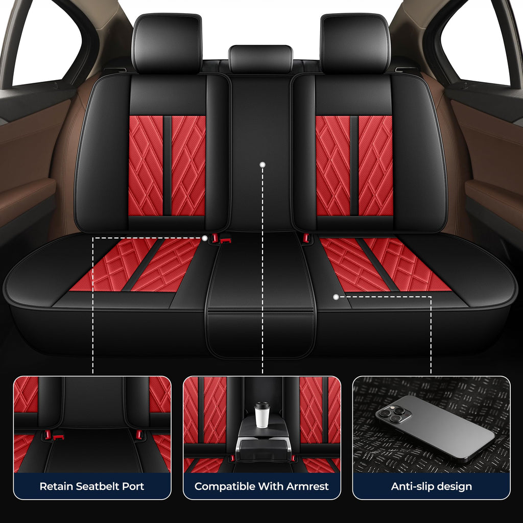 Leather Full Set 5 Seats Seat Covers J2697