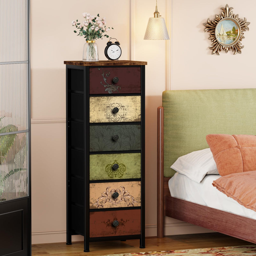 Tall 6 Drawer Fabric Dresser E94177