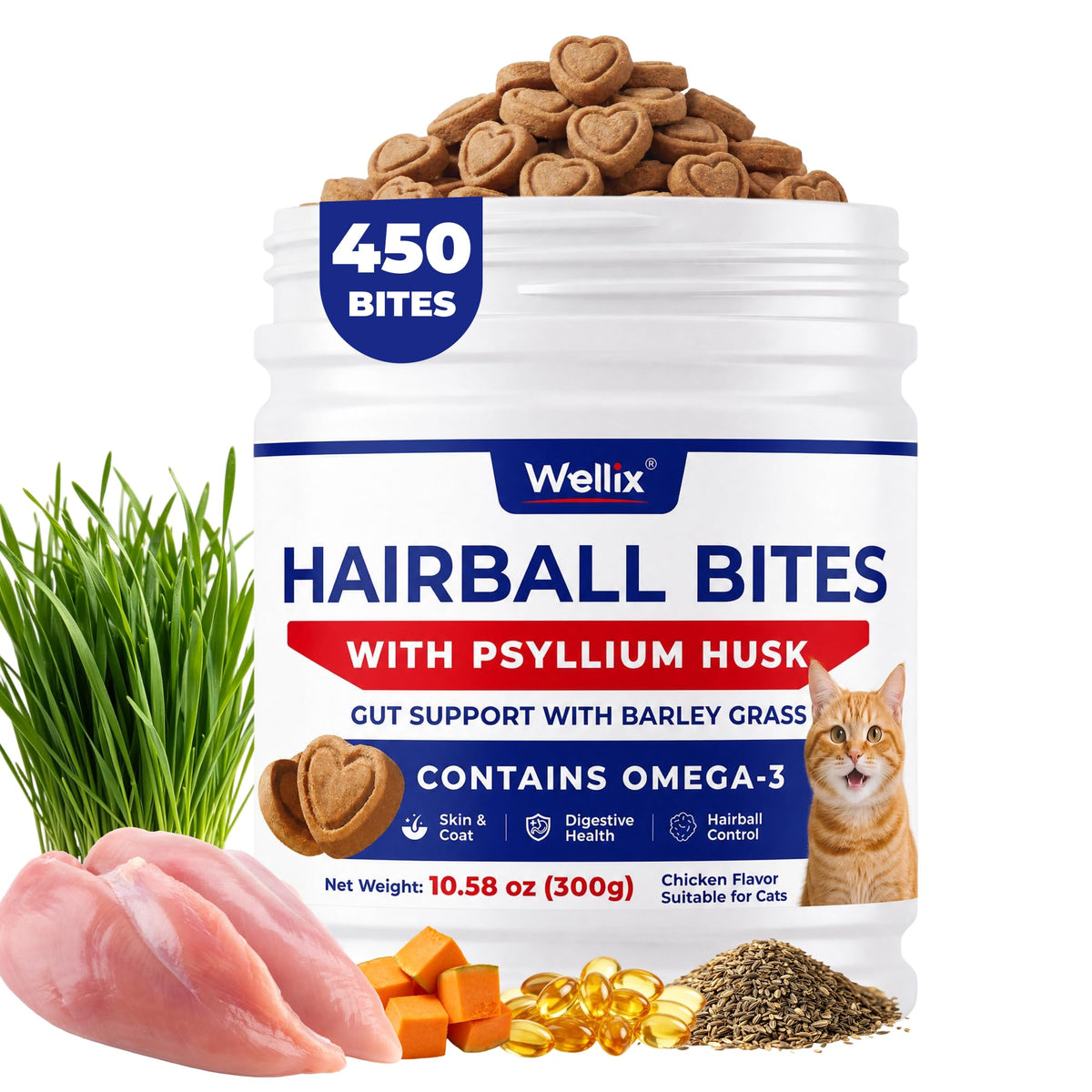 10.58 oz Hairball Bites for Cats Z624