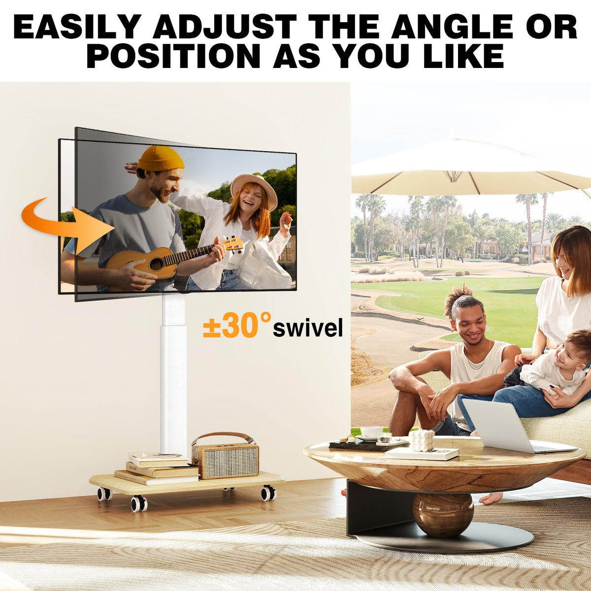 Rolling TV Stand for 32-70 Inch TVs E81073