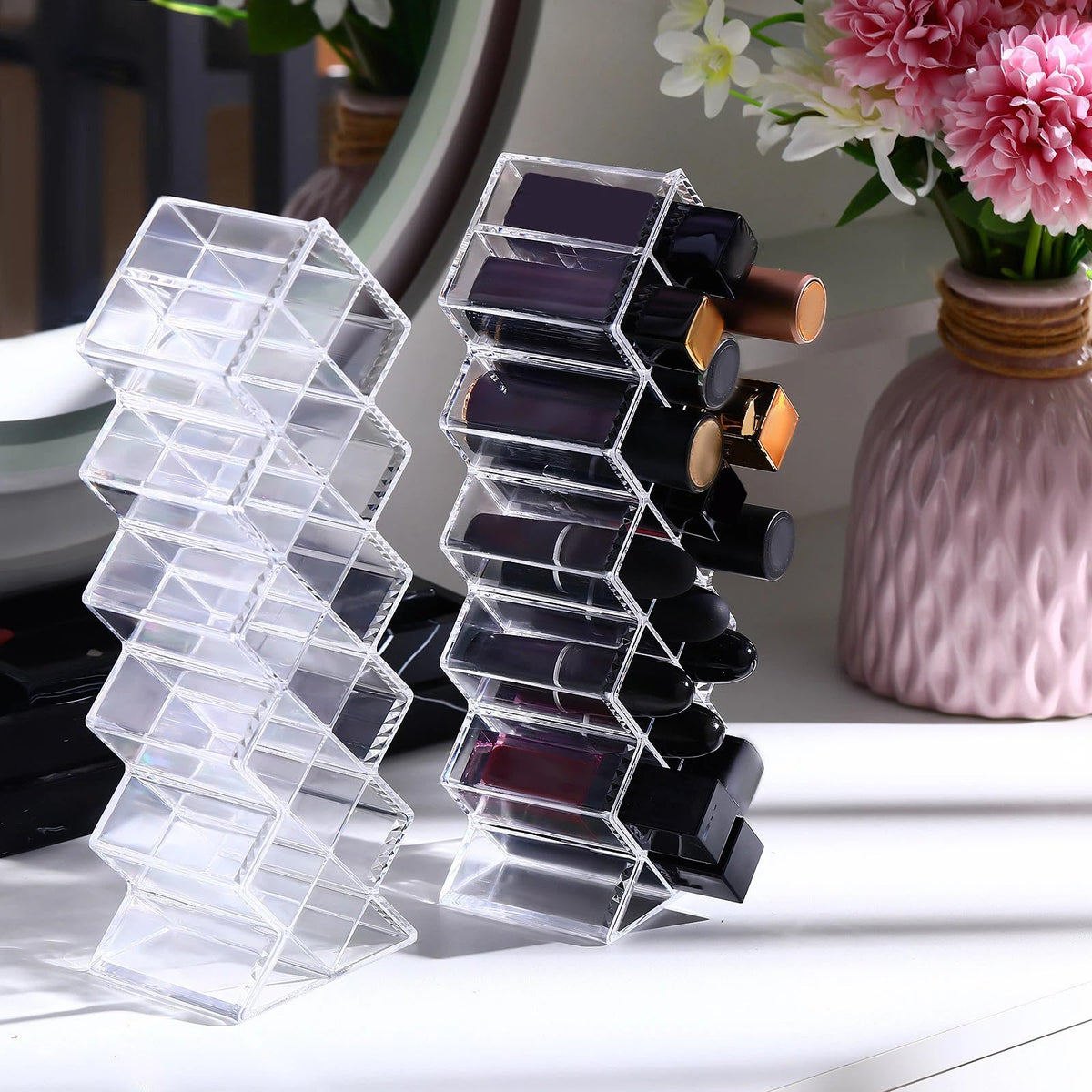 4 Pack 64 Slots Acrylic Lipstick Organizer B745