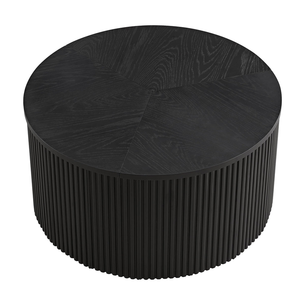 Black Fluted Round Coffee Table X51450