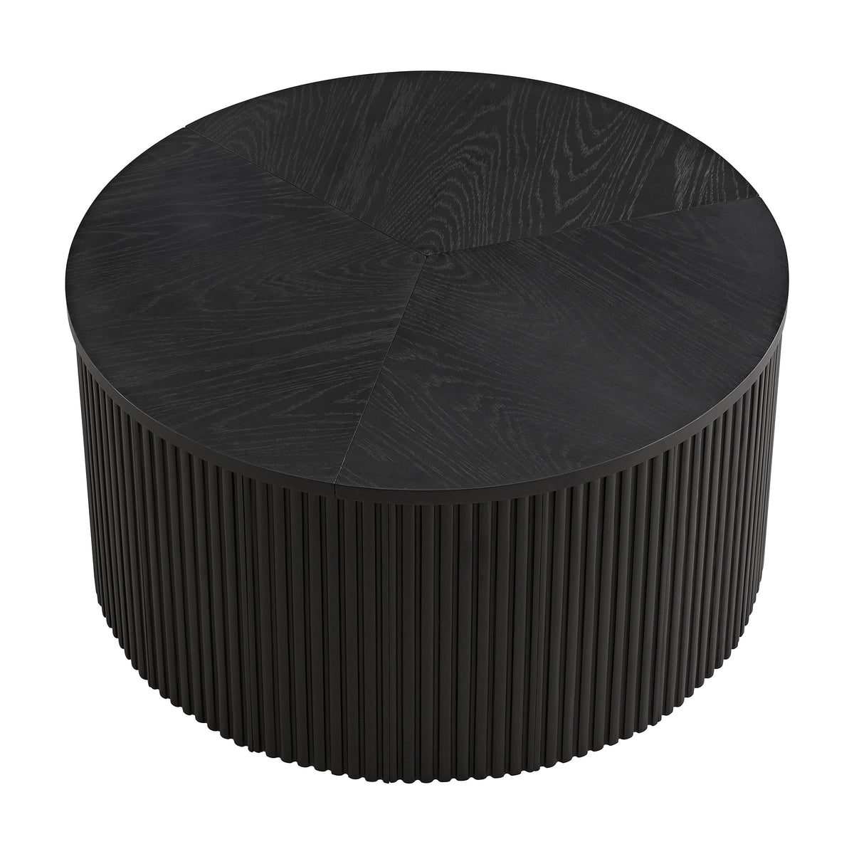 Black Fluted Round Coffee Table X51450