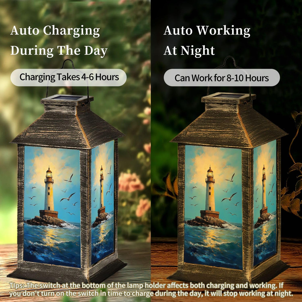 Waterproof Solar Powered Hanging Lantern D353561