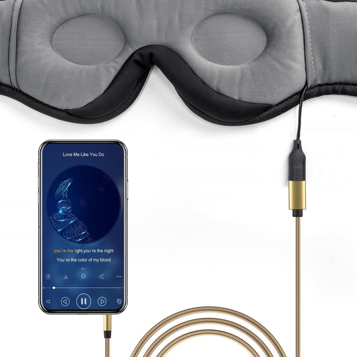 3D Sleep Mask with Bluetooth Headphones E512