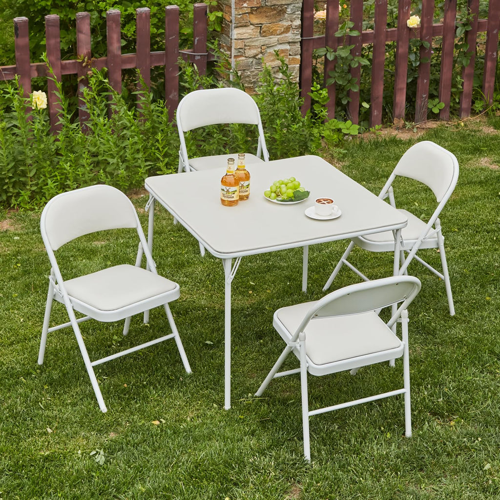 Square Folding Table with Collapsible Legs White M969