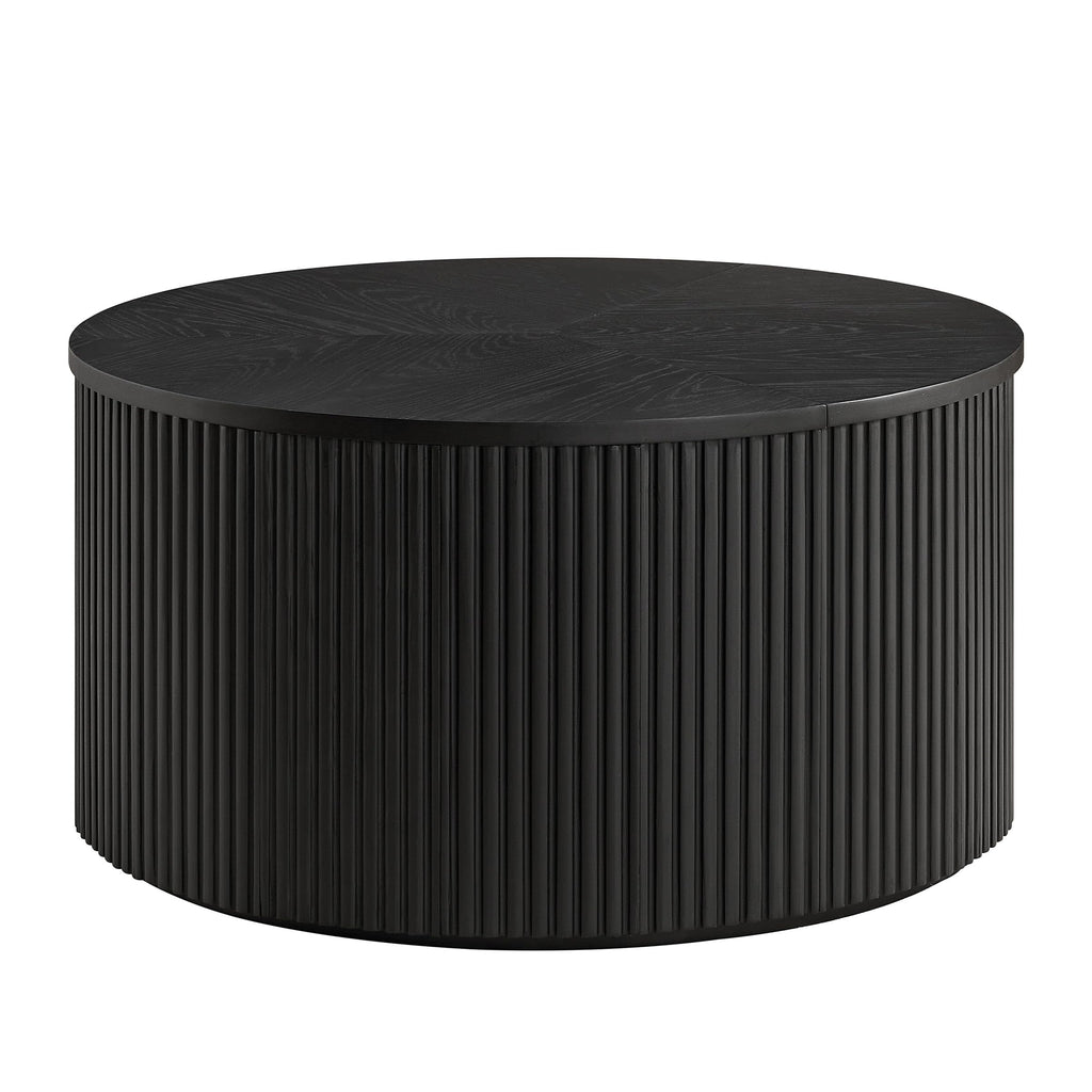 Black Fluted Round Coffee Table X51450