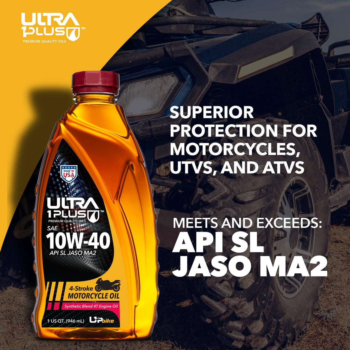 10W-40 Synthetic Blend Motorcycle Motor Oil 12 Quarts A176