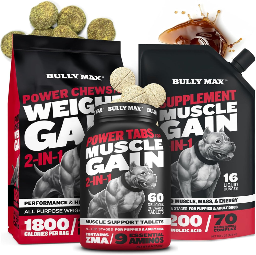 Dog Weight Gainer Chews & Muscle Builder Tablets & Liquid Muscle Builder Supplement B19513