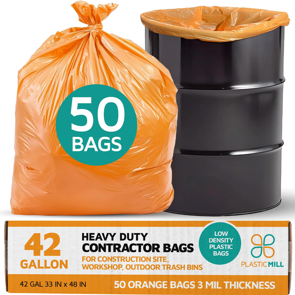 42-Gallon Heavy Duty Orange Contractor Bags 50-Count U898