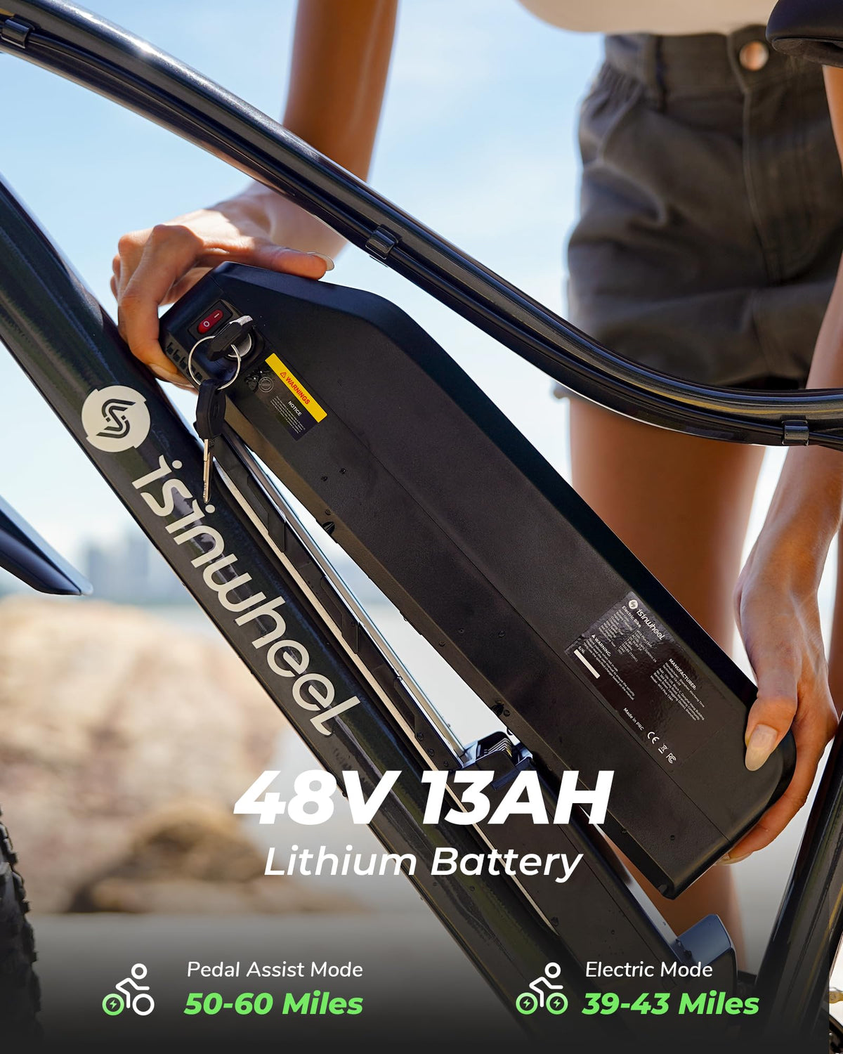 1000W Peak Motor 70 Miles Fat Tire Electric Bike V936