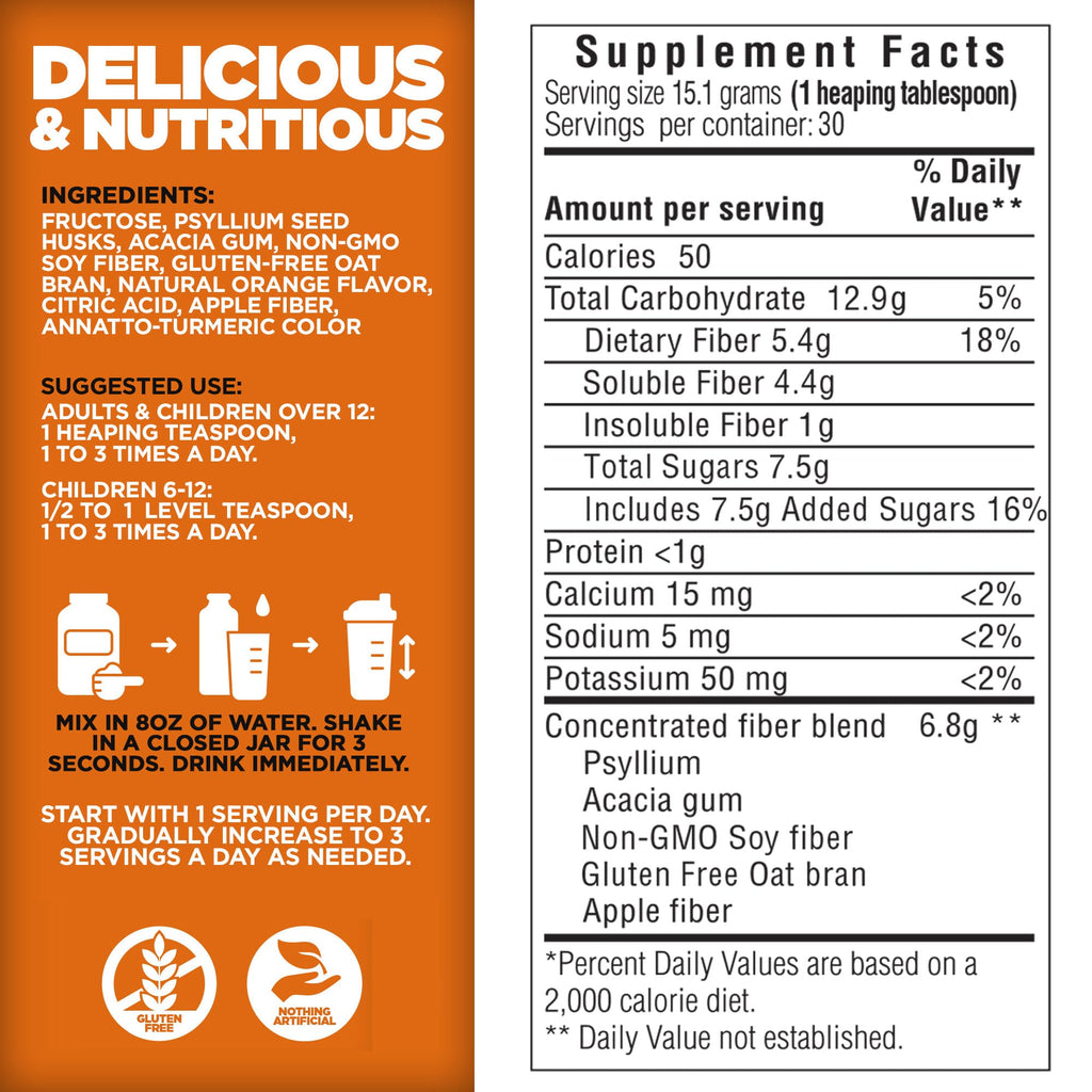 Orange Daily Fiber Formula 1 pound Gluten Free K357