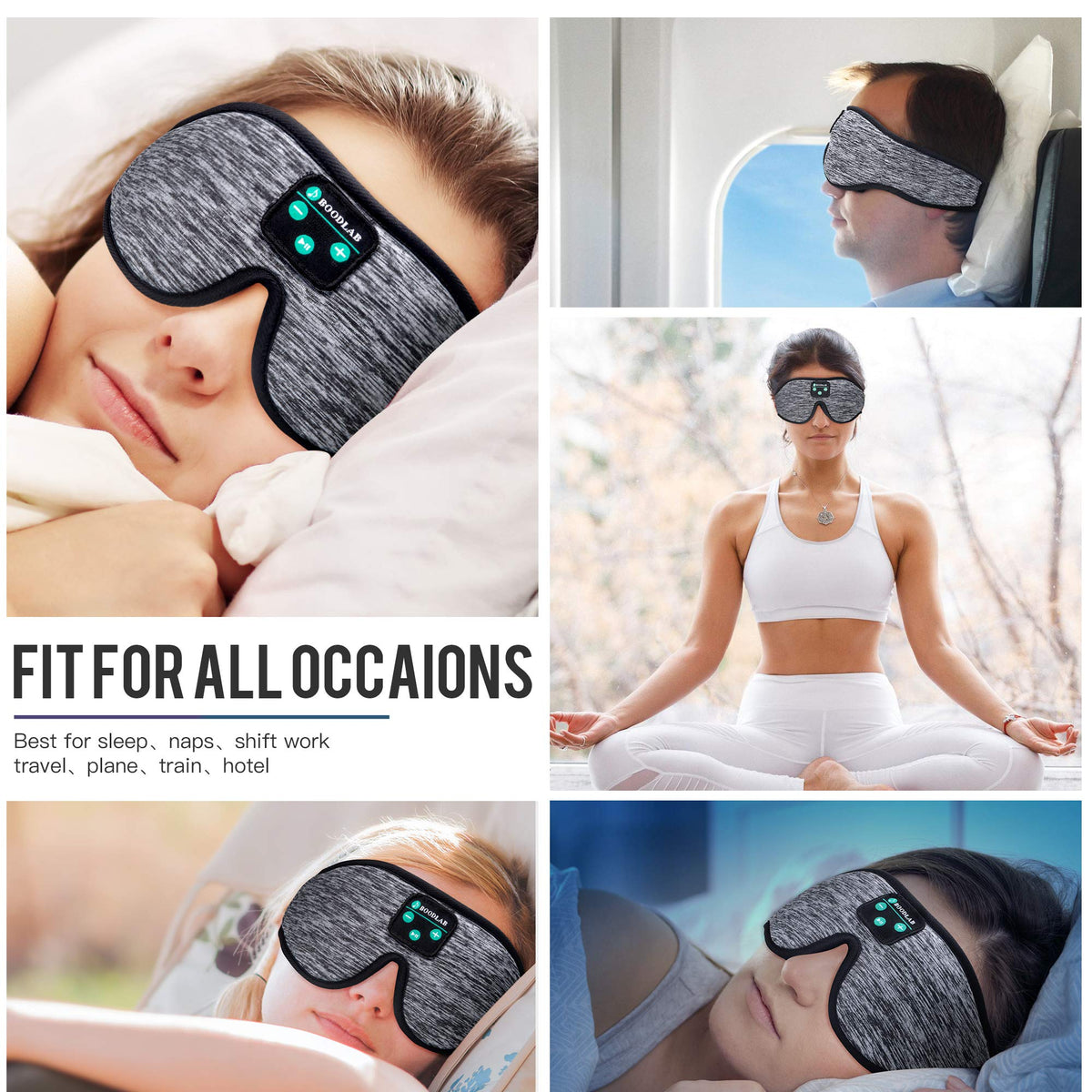 3D Sleep Mask with Bluetooth Headphones E512