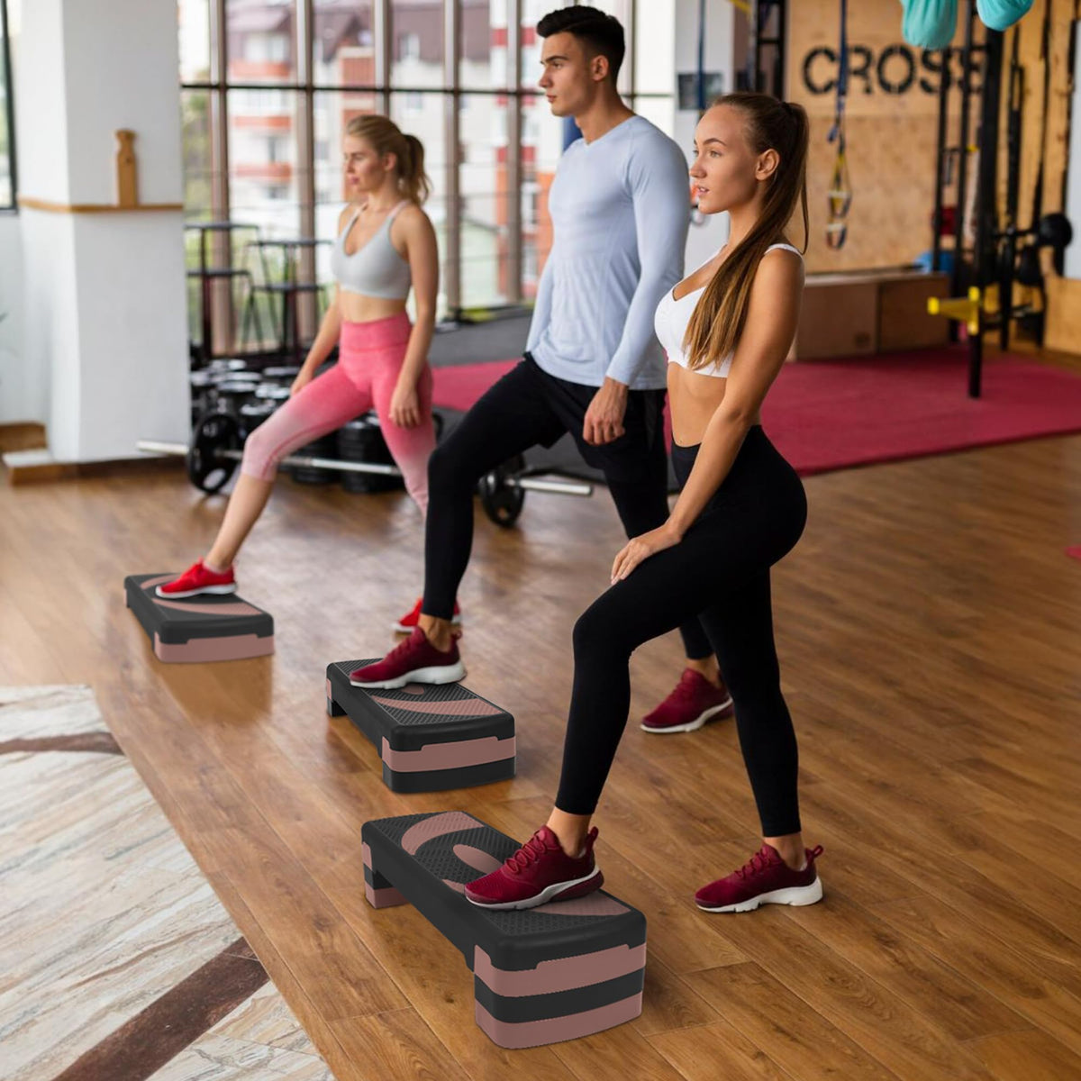 Adjustable Step Aerobic Platform with Risers L65838