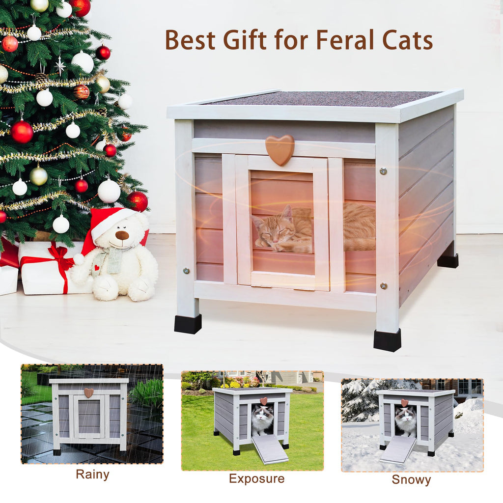 Insulated Outdoor Cat House with Liner B377