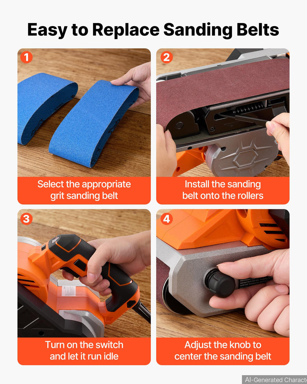 11.5A 4" x 24" Variable Speed Belt Sander J824