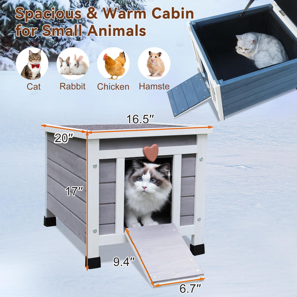 Insulated Outdoor Cat House with Liner B377