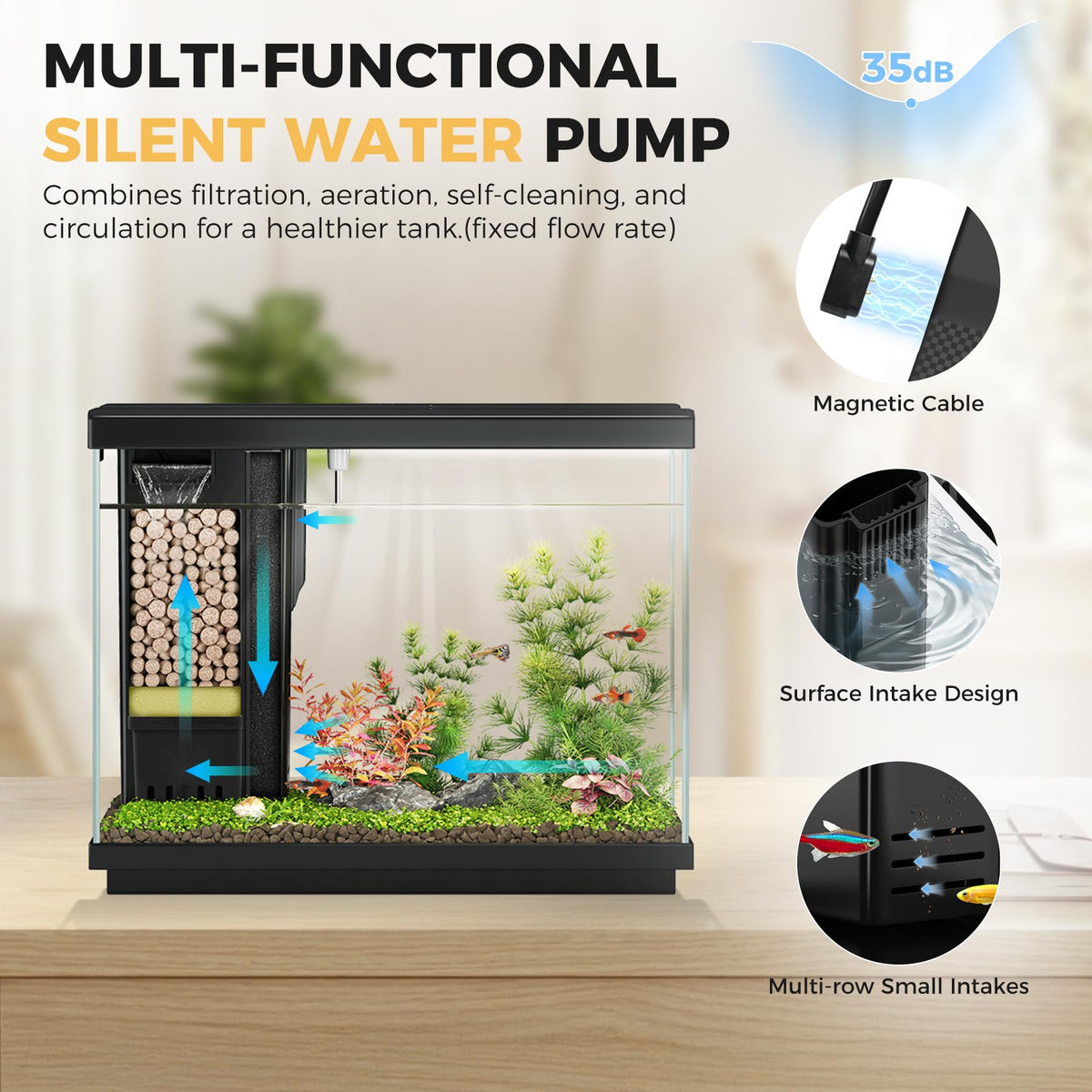 2.2 Gallon Small Black Fish Tank O6969