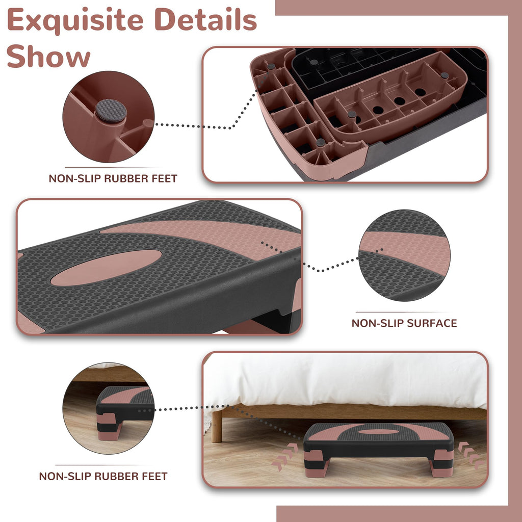 Adjustable Step Aerobic Platform with Risers L65838
